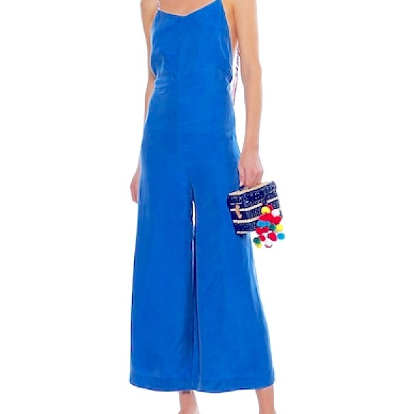 PAPER LONDON - NWT- Blue nautical jumpsuit size S/M open back - Picture 1 of 10